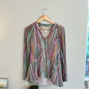 Sundance women's v neck blouse size small